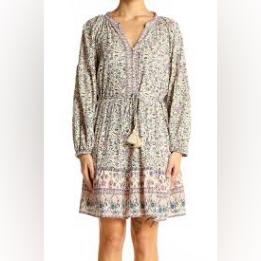 Japna boho dress NWT small cream lavender and blue